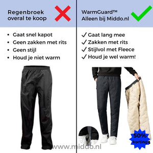 Thermobroek unisex met dikke fleecevoering en ritszakken