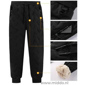 Thermobroek unisex met dikke fleecevoering en ritszakken