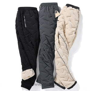 Thermobroek unisex met dikke fleecevoering en ritszakken