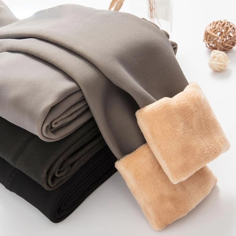 Fleece panty met doorschijnende look en warme voering