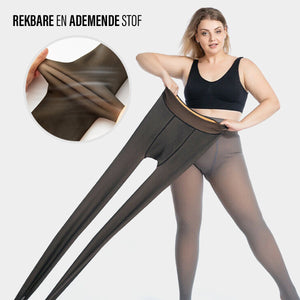 Fleece panty met doorschijnende look en warme voering