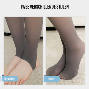 Fleece panty met doorschijnende look en warme voering