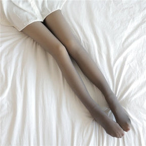 Fleece panty met doorschijnende look en warme voering, kleur met voet grijs