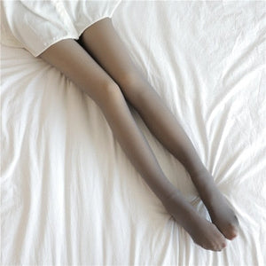Fleece panty met doorschijnende look en warme voering, kleur met voet grijs