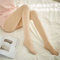 Fleece panty met doorschijnende look en warme voering, kleur met voet huidskleur