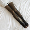 Fleece panty met doorschijnende look en warme voering, kleur met voet lichtdoorschijnend zwart