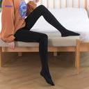 Thermolegging met pantylook en warme fleecevoering, kleur zwart met voeten