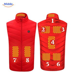 Verwarmde bodywarmer met USB en opstaande kraag