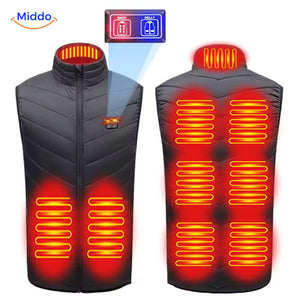 Verwarmde bodywarmer met USB en opstaande kraag