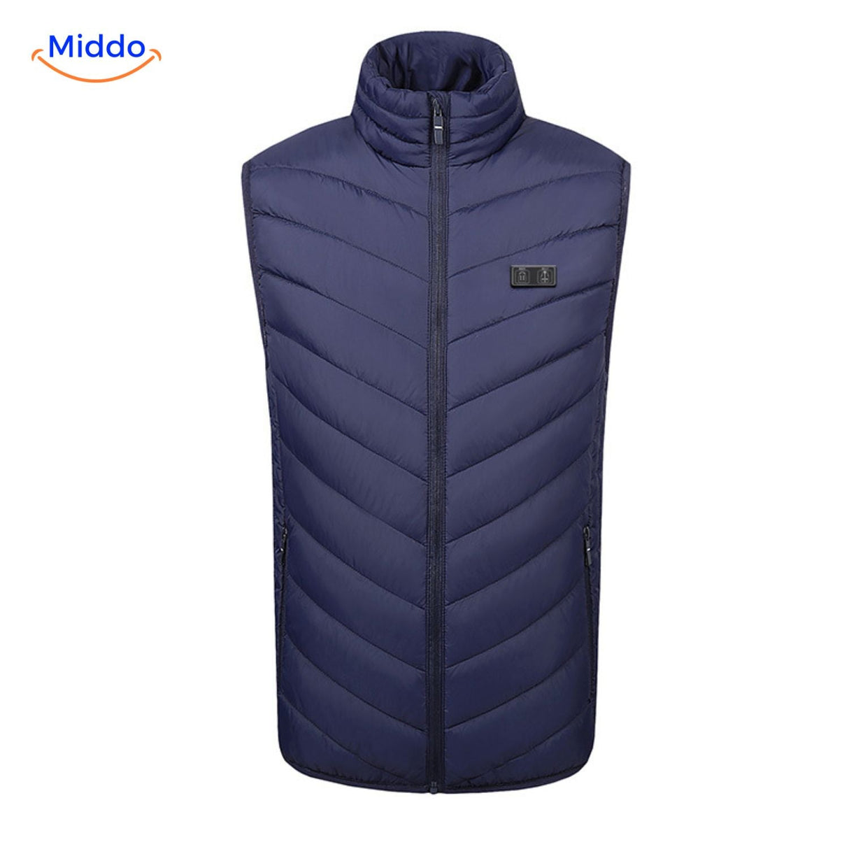 Verwarmde bodywarmer met USB en opstaande kraag, kleur 21 verwarmde zones blauw