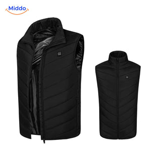 Verwarmde bodywarmer met USB en opstaande kraag