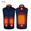 Verwarmde bodywarmer met USB en opstaande kraag, kleur 4 verwarmde zones blauw