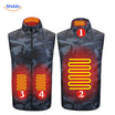 Verwarmde bodywarmer met USB en opstaande kraag, kleur 4 verwarmde zones camouflage