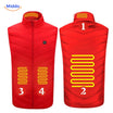 Verwarmde bodywarmer met USB en opstaande kraag, kleur 4 verwarmde zones rood