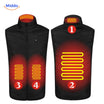 Verwarmde bodywarmer met USB en opstaande kraag, kleur 4 verwarmde zones zwart