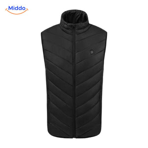 Verwarmde bodywarmer met USB en opstaande kraag