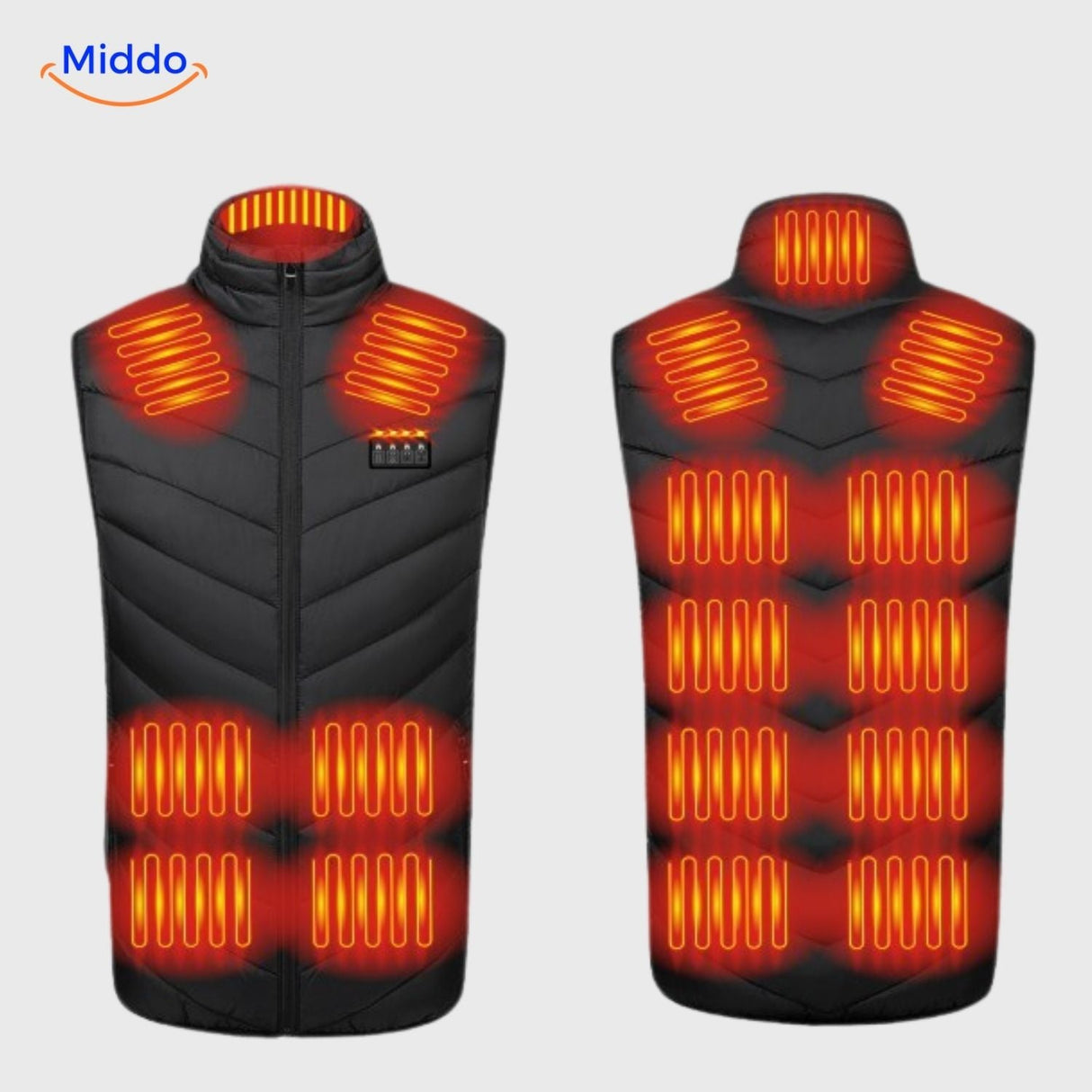 Verwarmde bodywarmer met USB en opstaande kraag