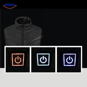Verwarmde bodywarmer temperatuurregeling knop