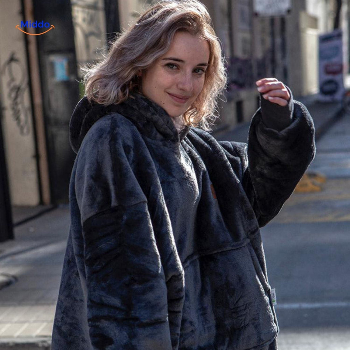 Verwarmde dekenhoodie met USB en zachte fleecevoering