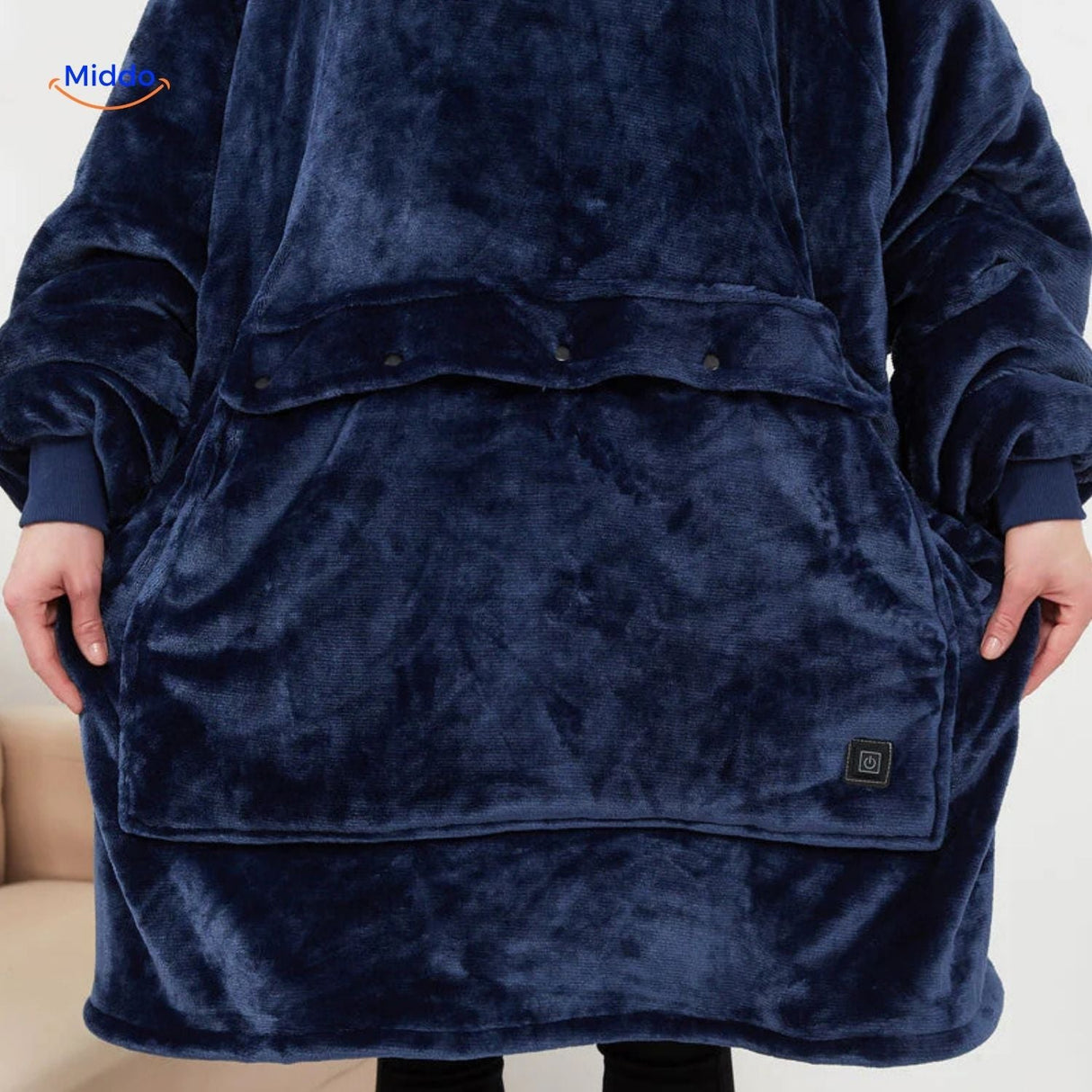 Verwarmde dekenhoodie met USB en zachte fleecevoering