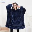 Verwarmde dekenhoodie met USB en zachte fleecevoering, kleur blauw
