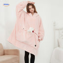 Verwarmde dekenhoodie met USB en zachte fleecevoering, kleur roze