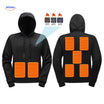 Verwarmde hoodie met USB, 5 of 7 warmtezones, kleur zwart 7 verwarmende zones