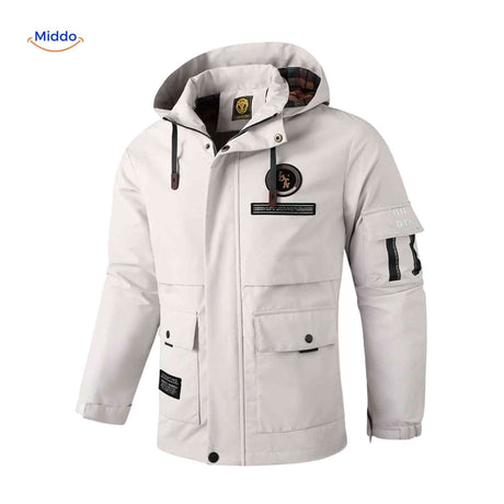 Waterdichte heren winterjas met capuchon en steekzakken