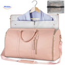 Weekendtas die openvouwt tot volledige kledinghoes, kleur roze