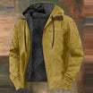 Gevoerde capuchonjas heren met rits, maten tot 8XL, kleur gouden amber