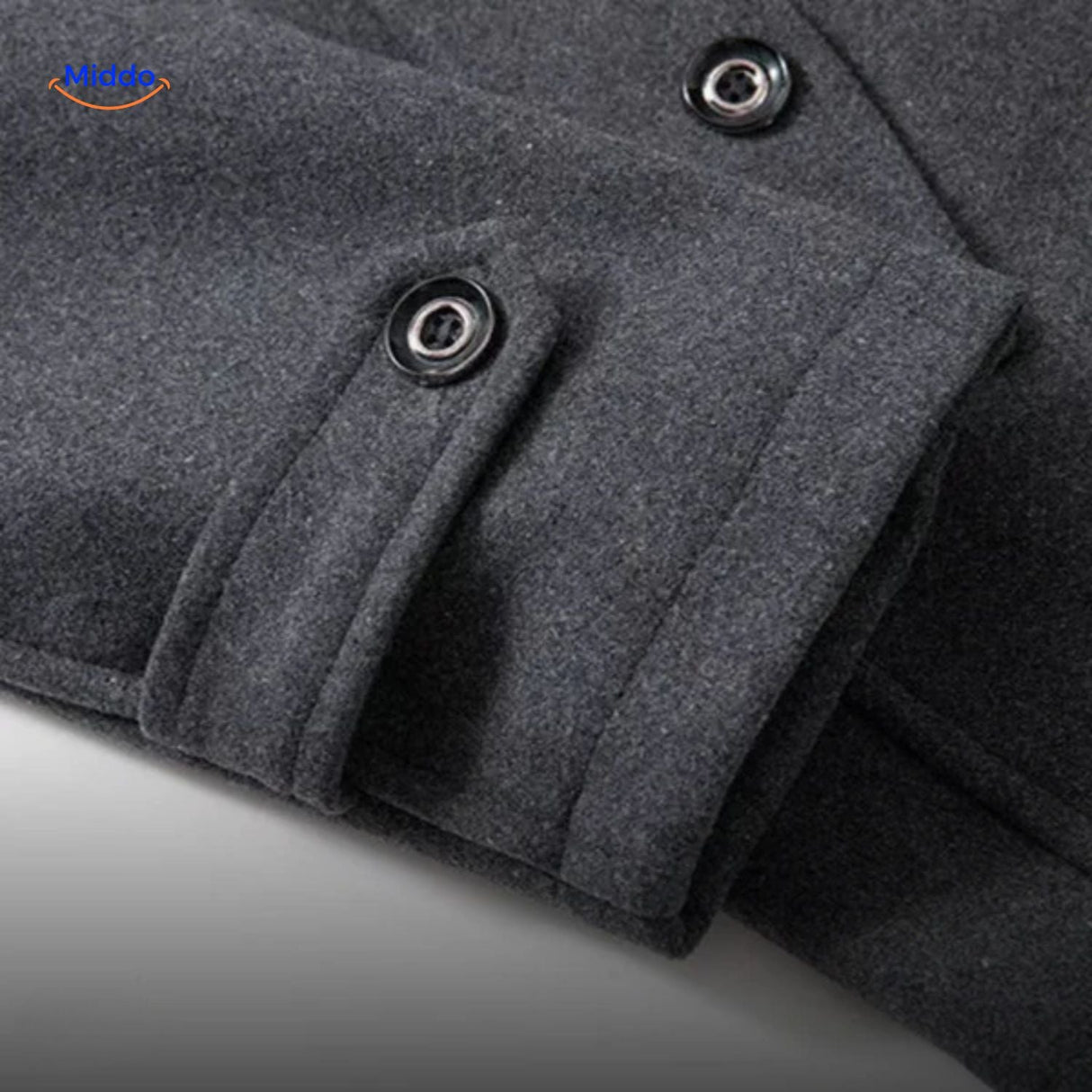Winterjas heren van wolmix, trenchcoat met dubbele kraag