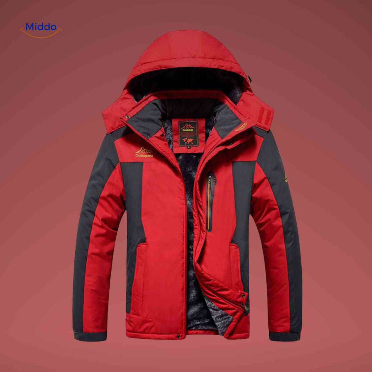 Winterjas met fleece voering, waterdicht en winddicht