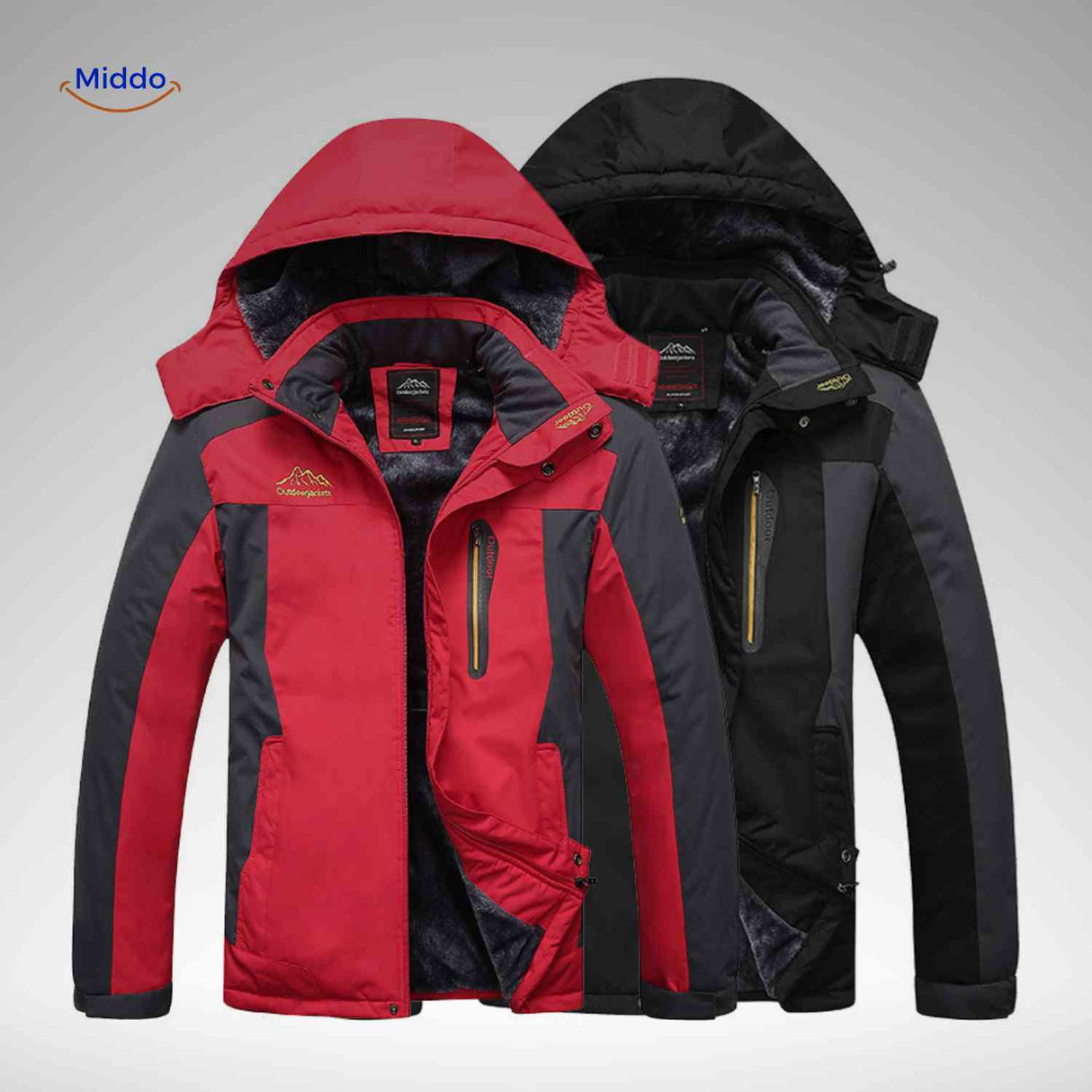 Winterjas met fleece voering, waterdicht en winddicht