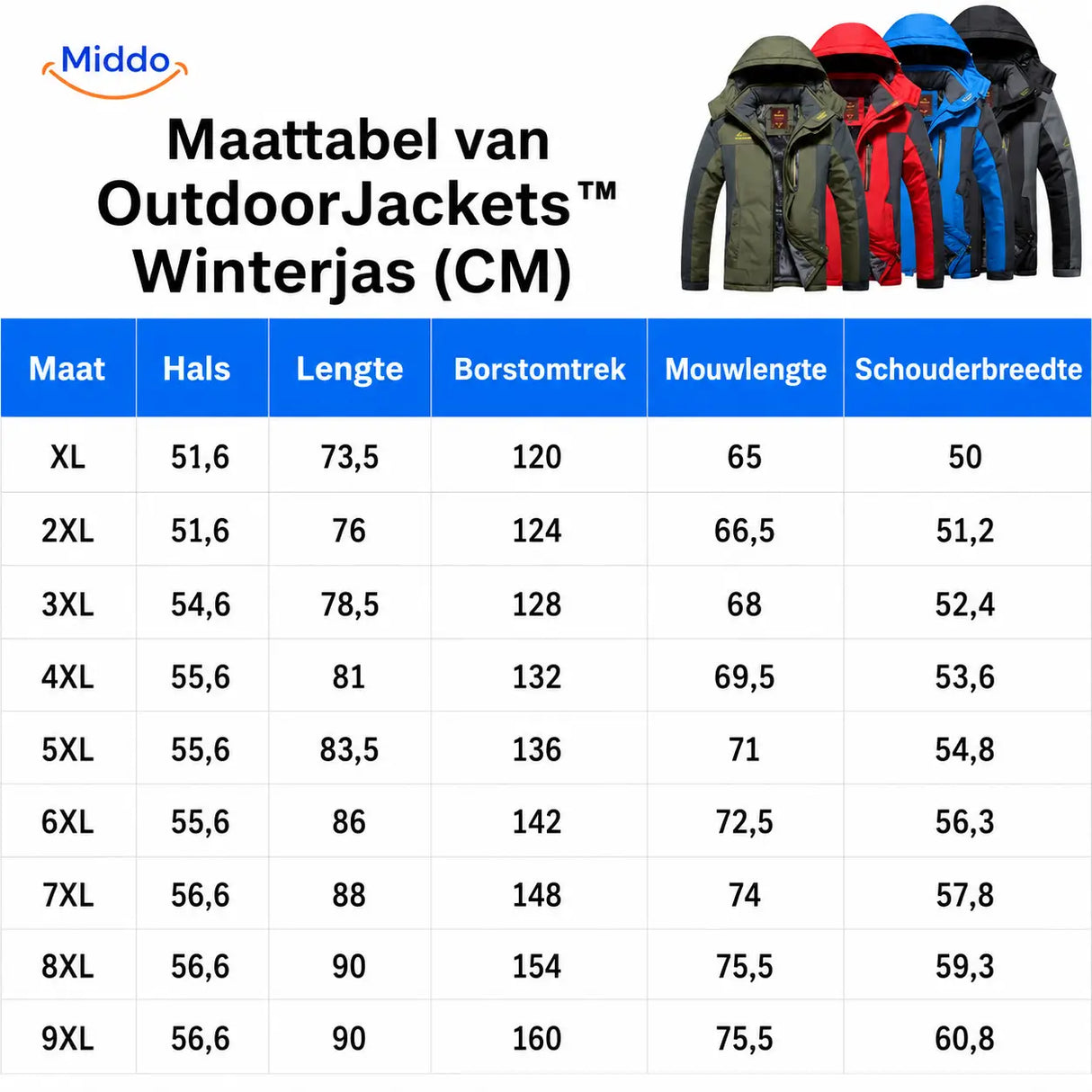 Winterjas met fleece voering, waterdicht en winddicht