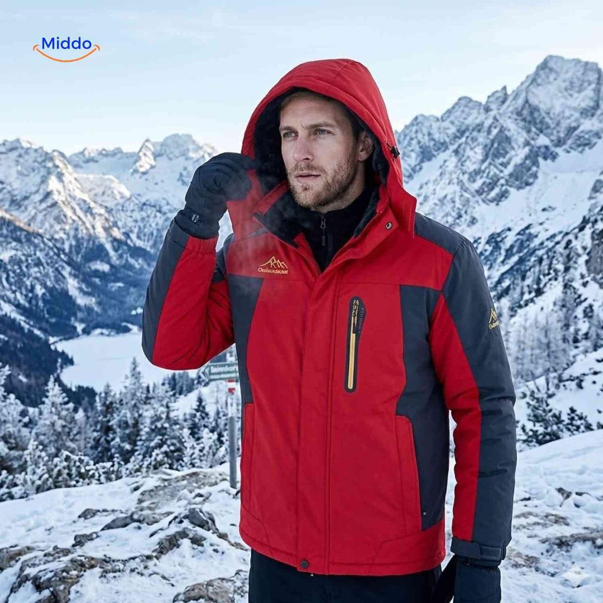 Winterjas met fleece voering, waterdicht en winddicht