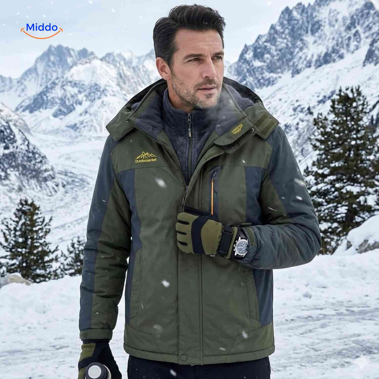 Winterjas met fleece voering, waterdicht en winddicht
