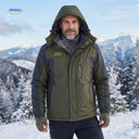 Winterjas met fleece voering, waterdicht en winddicht, kleur legergroen